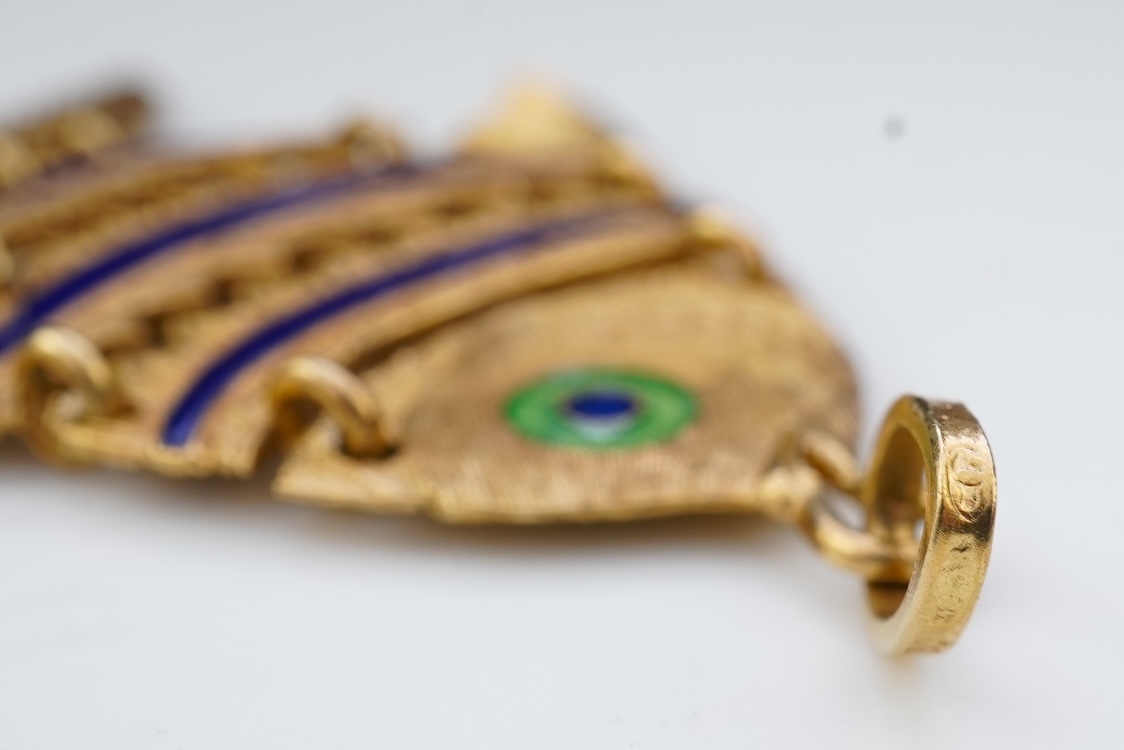 Ponzalli & Chini, a gold and enamel pendant, Italy, circa 1960
